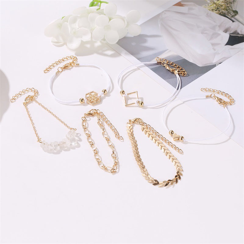 Female Design Bohemia Bracelets Women Gold Hot Jewelry Set
