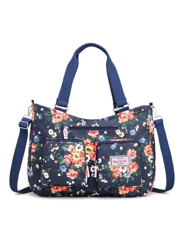 Women's Nylon Floral Printed Shoulder Bag