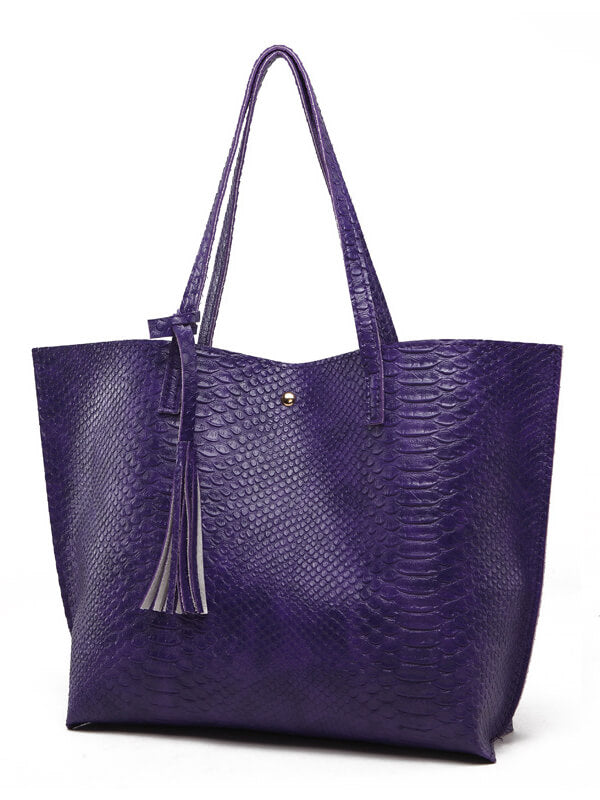 Women Solid Large Capacity Shoulder Handbag