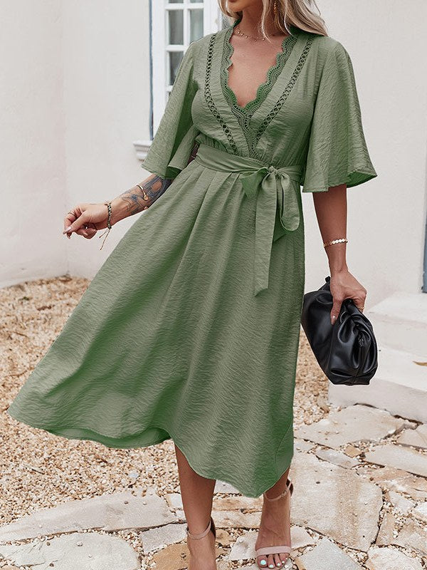 Women's Fashion Dress Hot V Neck Skirt