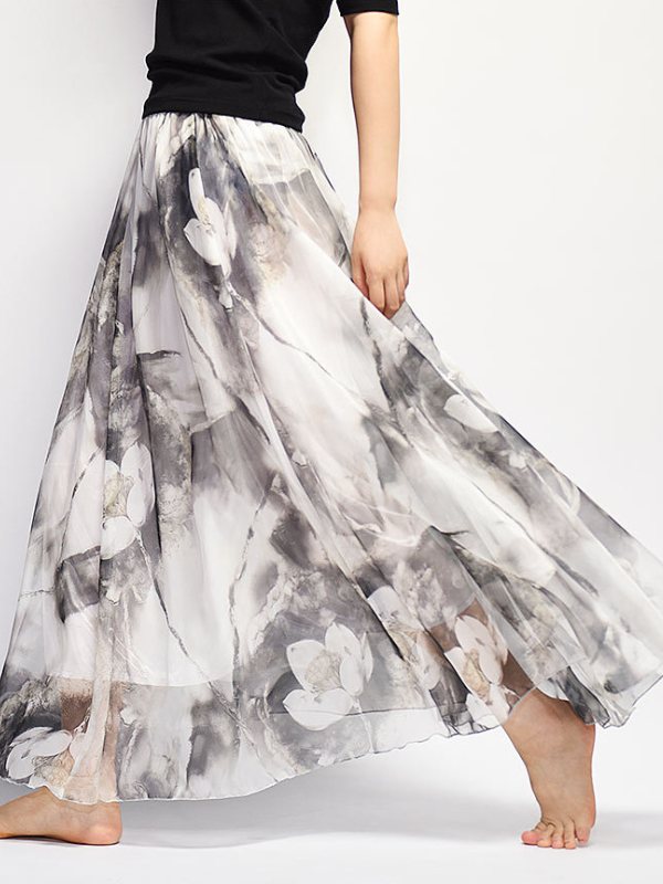 Women's Fashion Skirt Flowers Skirt