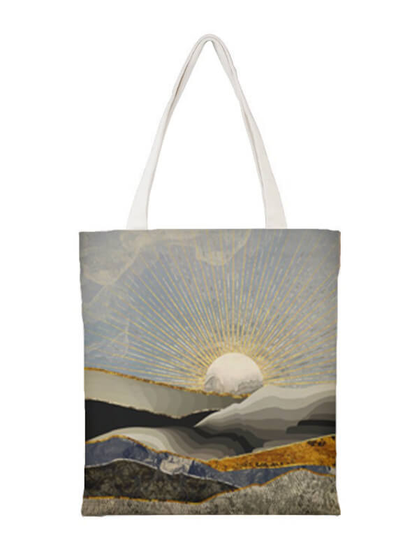 Eco Sunrise Printed Canvas Shoulder Handbag