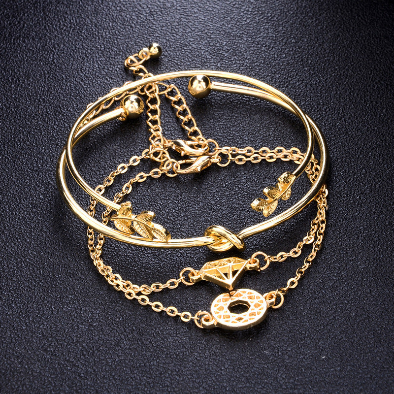 Female Bohemia Bracelets Women Gold Design Jewelry Set