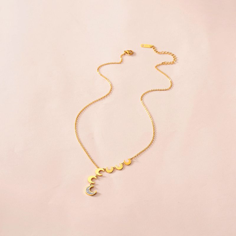 Female Design Necklaces Women Gold Moon Choker Jewelry