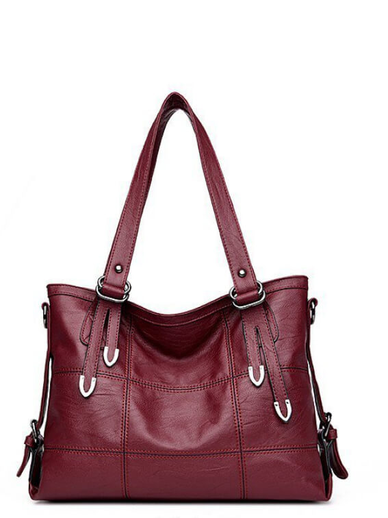 Women Solid Simple Shoulder Handbag