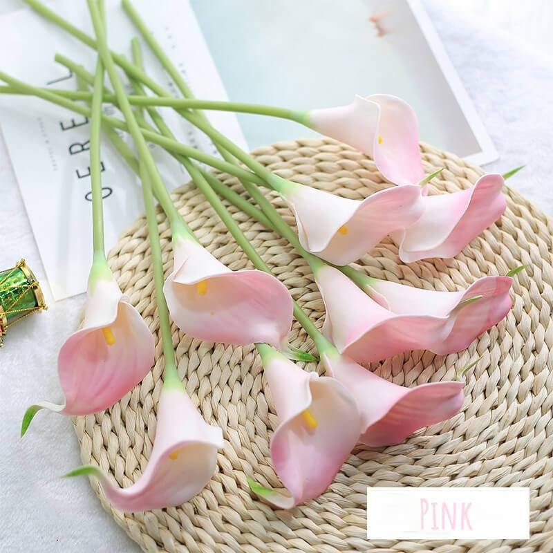 Artificial Calla Lily Bouquet Artificial Flowers For Living Room Table Decoration 10 Flowers Per Bunch - CHALIER