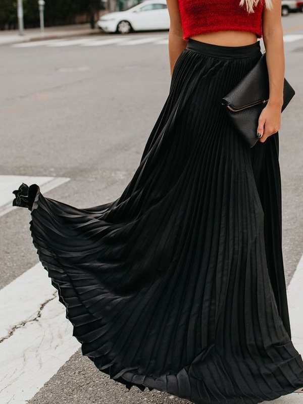 Women's Pleated Skirt Retro Fashion Skirt