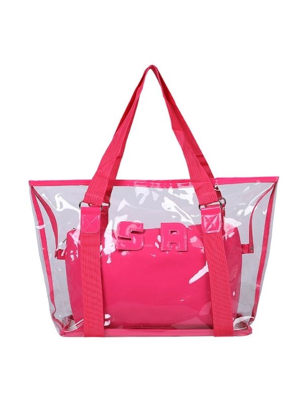 Women's Clear Handbags Solid Letter Daily Simple Shoulder Handbag