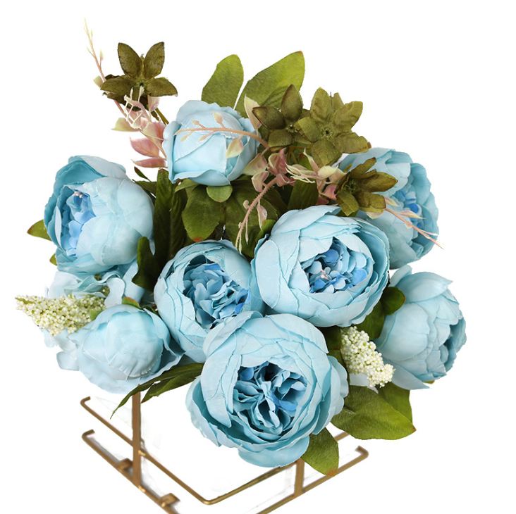 Artificial Fake Peony Flowers Bouquet Vintage Silk Flowers Wedding Home Party Decoration - CHALIER