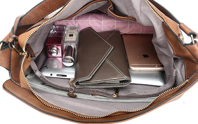 Women's Solid Soft Multifunction Leather Bag