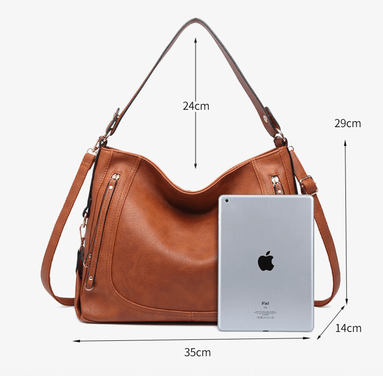 Women's Solid Simple Tote Bag Large Capacity Shoulder Messenger Handbag