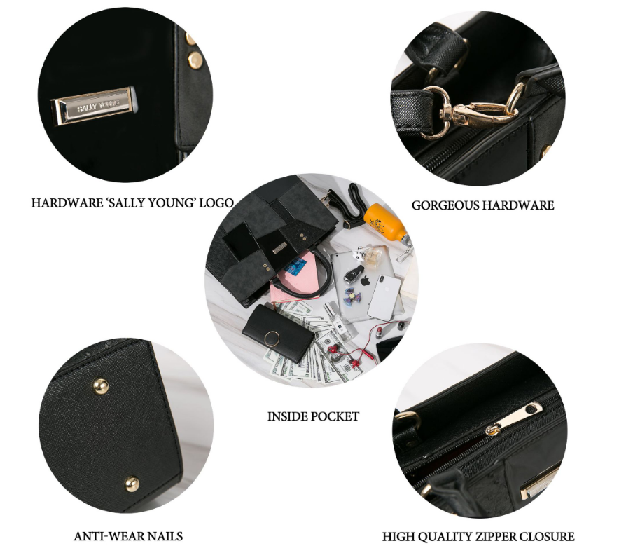 Women Stitch PU Shoulder Handbag