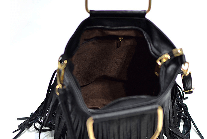 Women Solid Tassel Shoulder Messenger Handbag