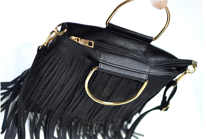 Women Solid Tassel Shoulder Messenger Handbag