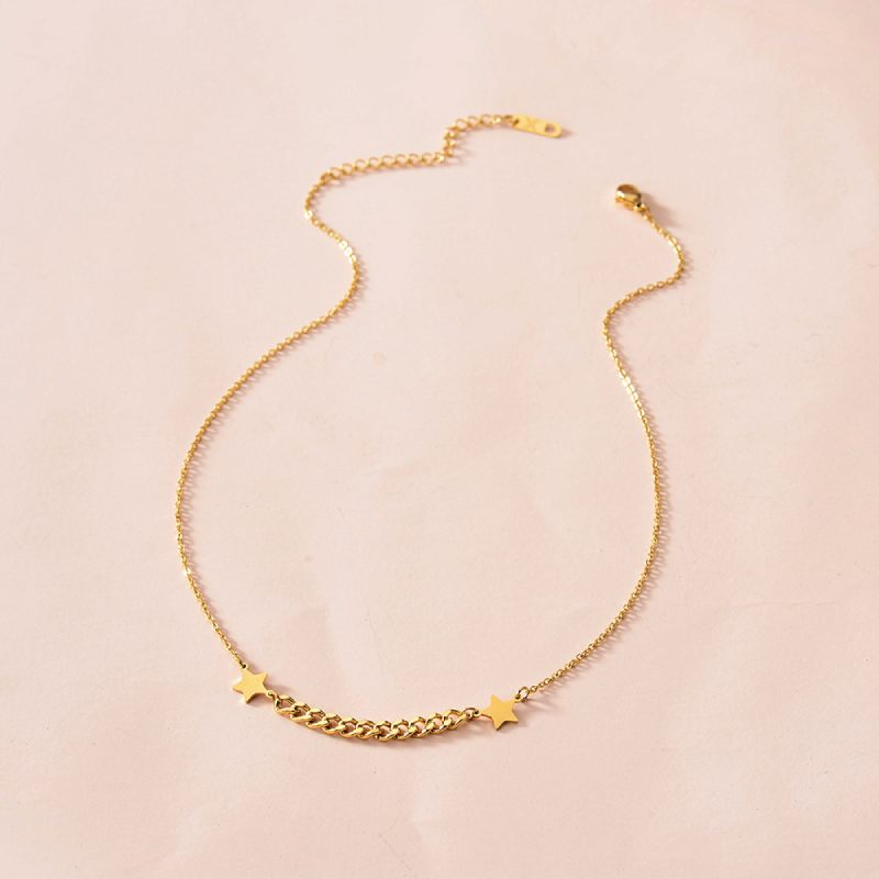 Female Design Necklaces Women Gold Stars Choker Jewelry
