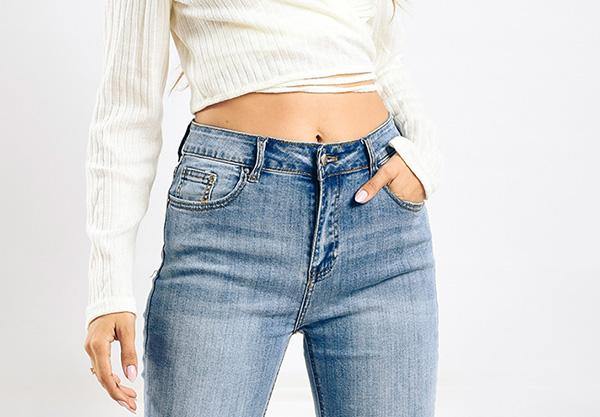 Women's Bell Bottomed Jeans Loose Wide-leg Cropped Trousers - CHALIER