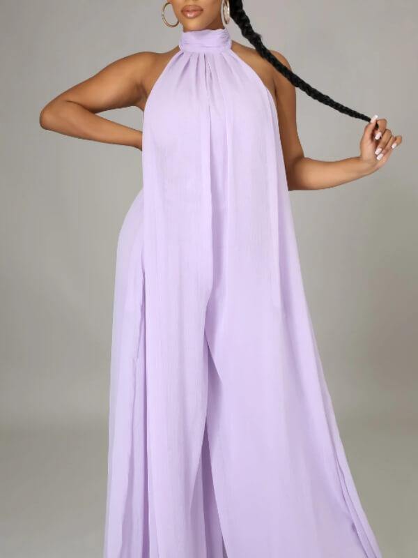 Women Casual Chiffon Loose Backless Jumpsuits - CHALIER