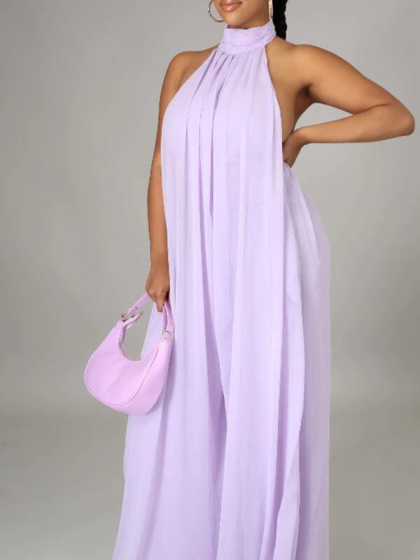 Women Casual Chiffon Loose Backless Jumpsuits - CHALIER