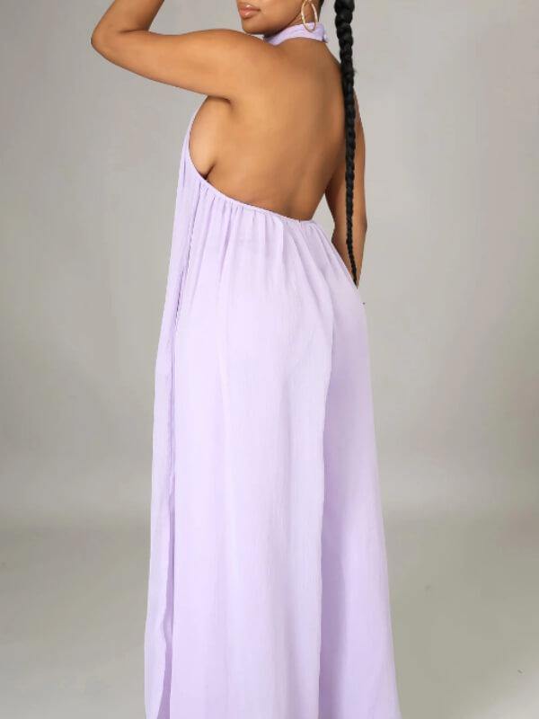 Women Casual Chiffon Loose Backless Jumpsuits - CHALIER