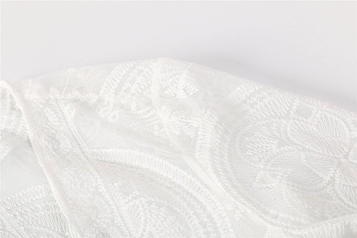 Long Sleeve Lace Solid Cardigan - CHALIER