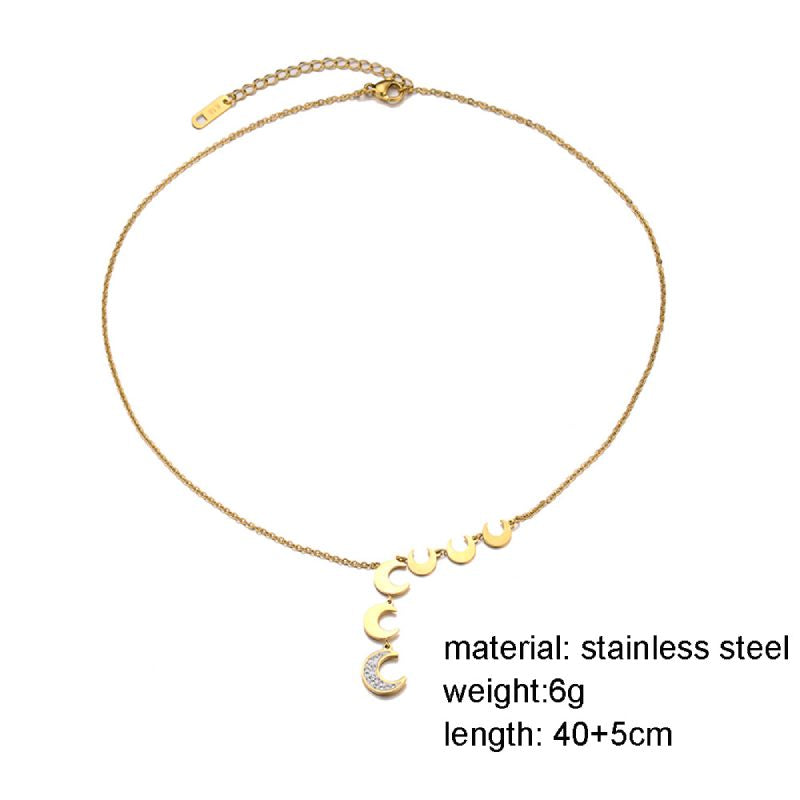 Female Design Necklaces Women Gold Moon Choker Jewelry