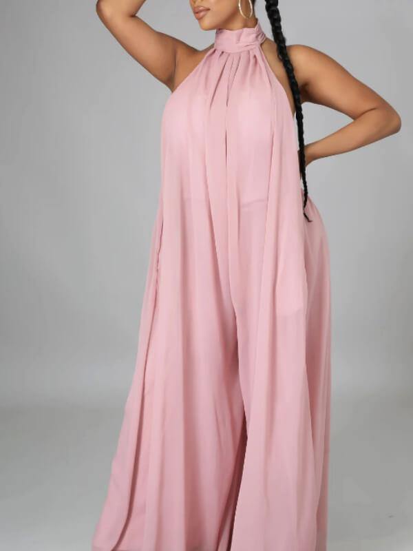 Women Casual Chiffon Loose Backless Jumpsuits - CHALIER