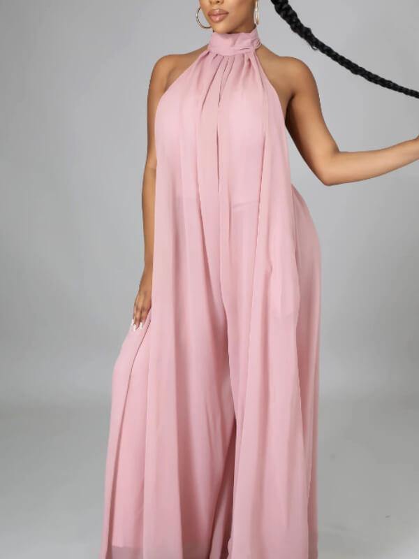 Women Casual Chiffon Loose Backless Jumpsuits - CHALIER