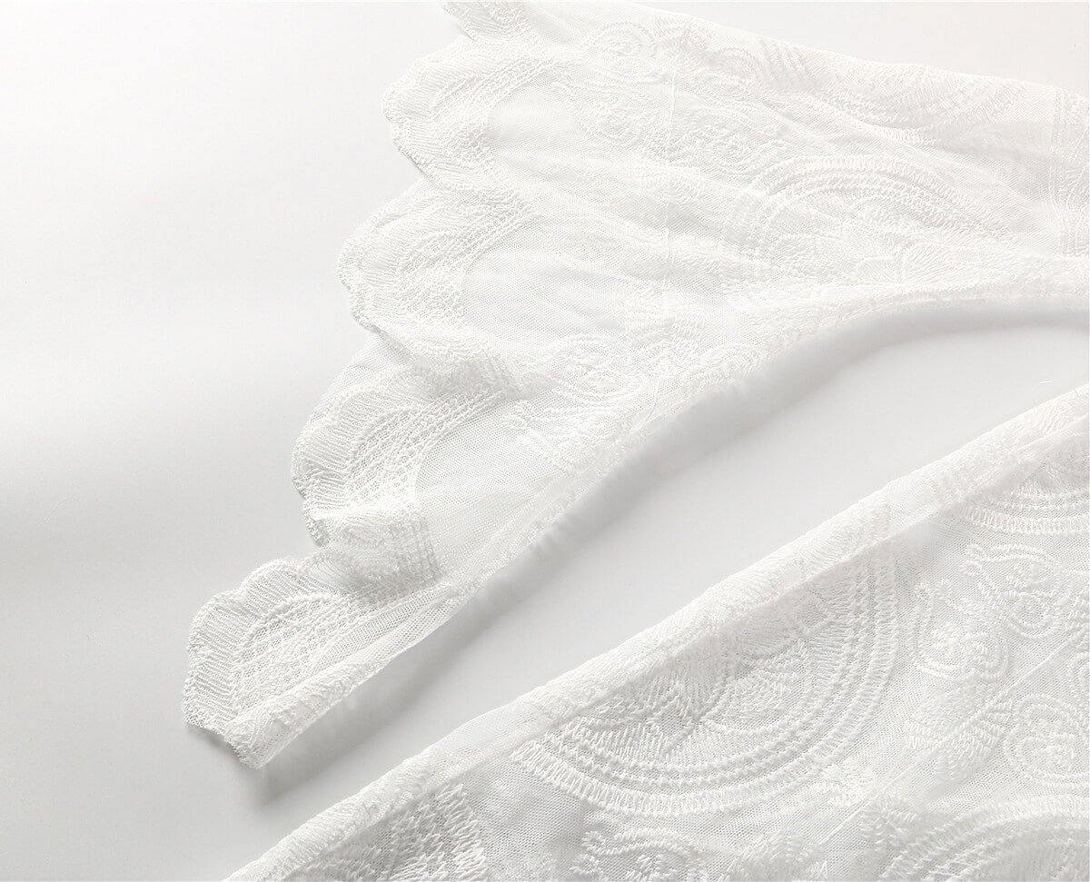 Long Sleeve Lace Solid Cardigan - CHALIER