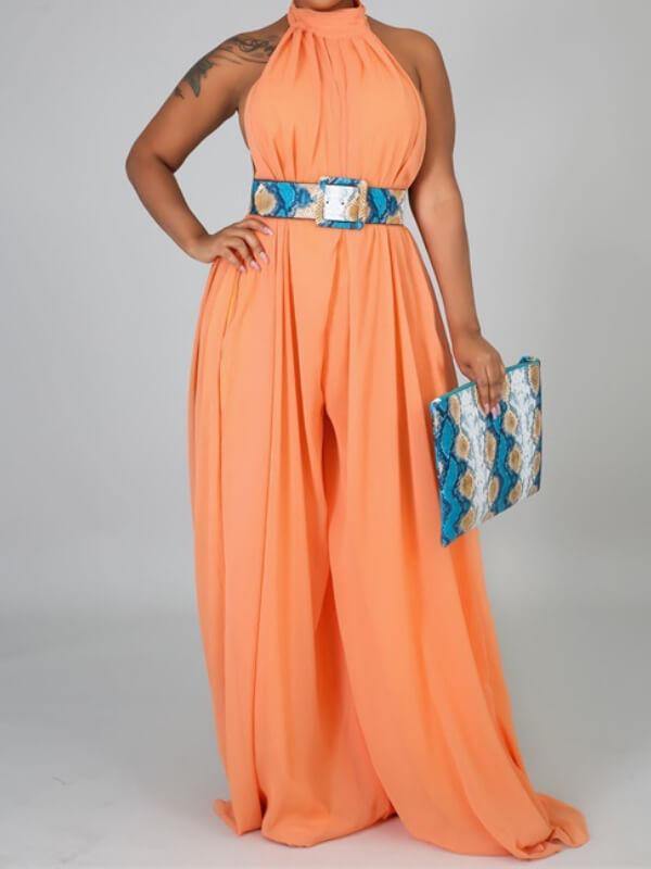 Women Casual Chiffon Loose Backless Jumpsuits - CHALIER