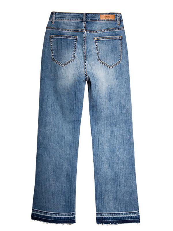 Women's Bell Bottomed Jeans Loose Wide-leg Cropped Trousers - CHALIER