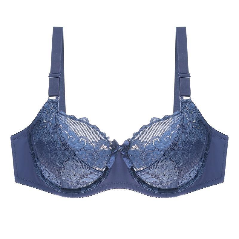 Women Plus Size Lace Bra Full Coverage Underwire No Padded Bra - CHALIER