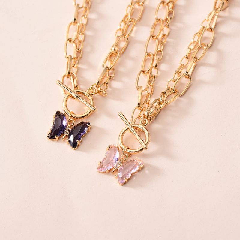 Female Hot Necklaces Women Gold Butterfly Choker Jewelry