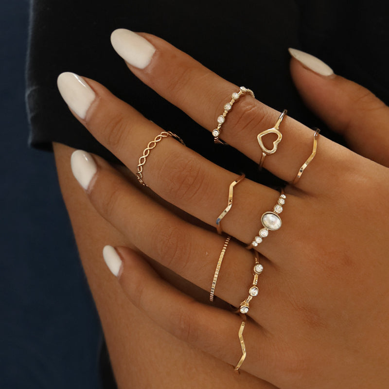 Female Hot Rings Woman Design Simple Jewelry Set