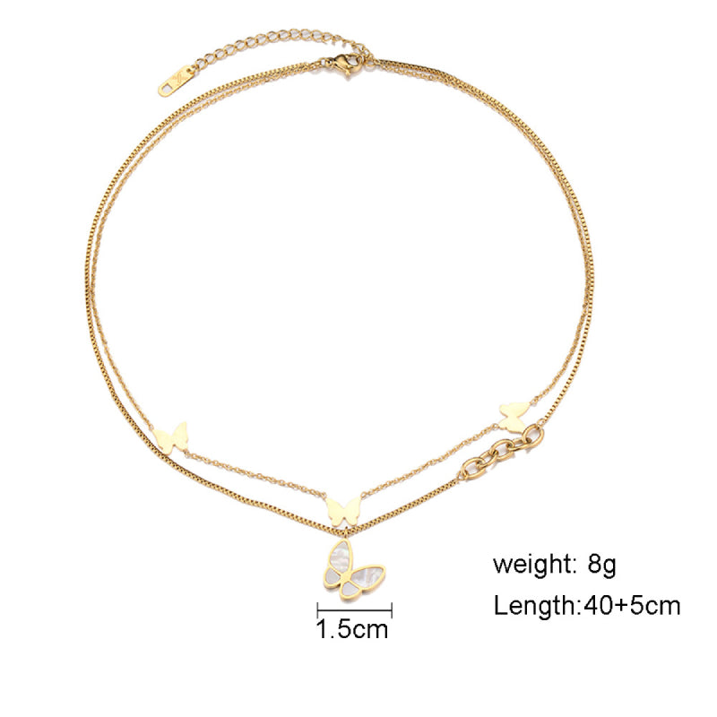 Female Layered Necklaces Women Gold Hot Butterfly Choker Jewelry
