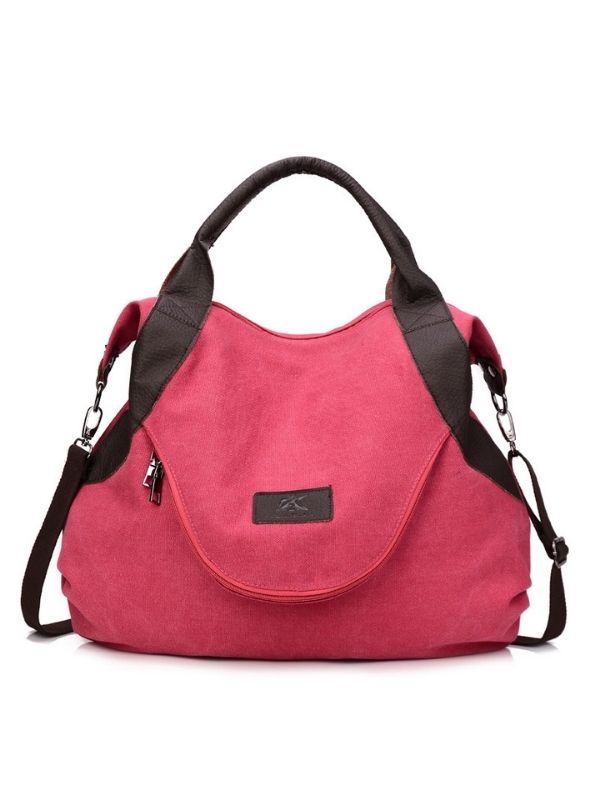 Women Durable Canvas Large Capacity Tote Bag Crossbody Bag