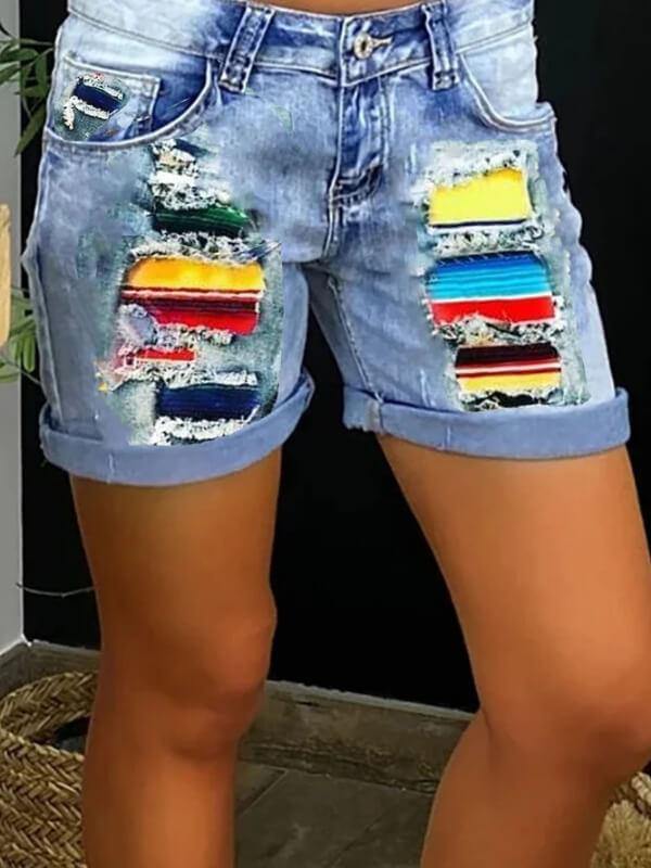 Women Cotton Paneled Shorts - CHALIER