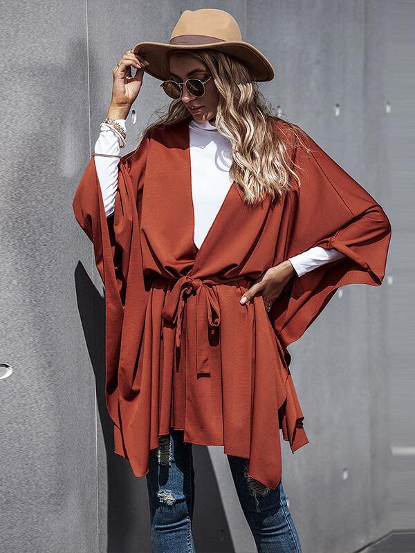 Women's Loose Batwing Sleeve Cape Jacket - CHALIER