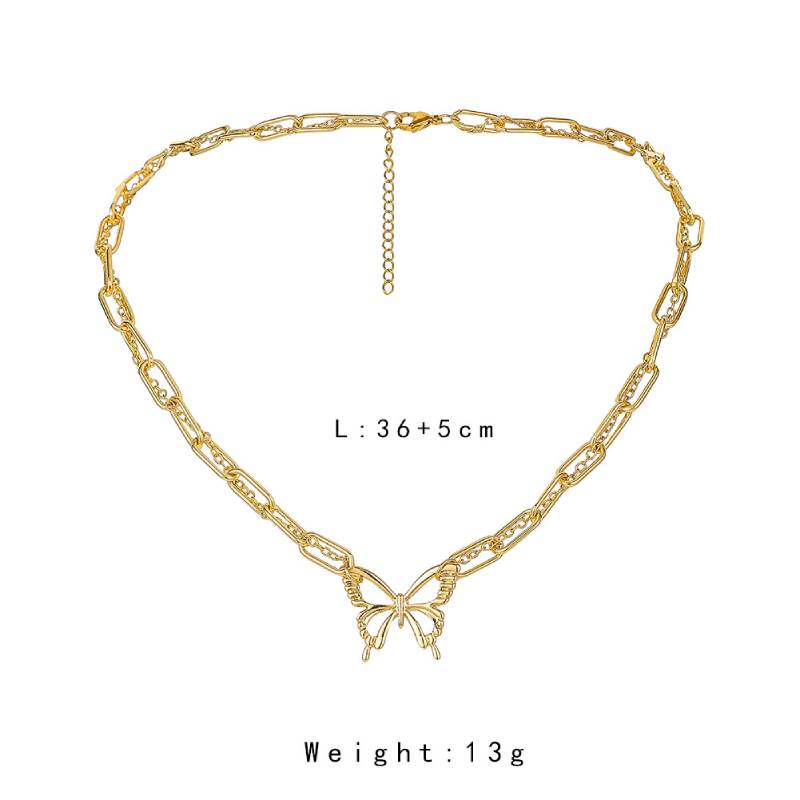 Female Hot Layered Necklaces Women Gold Choker Butterfly Design Jewelry