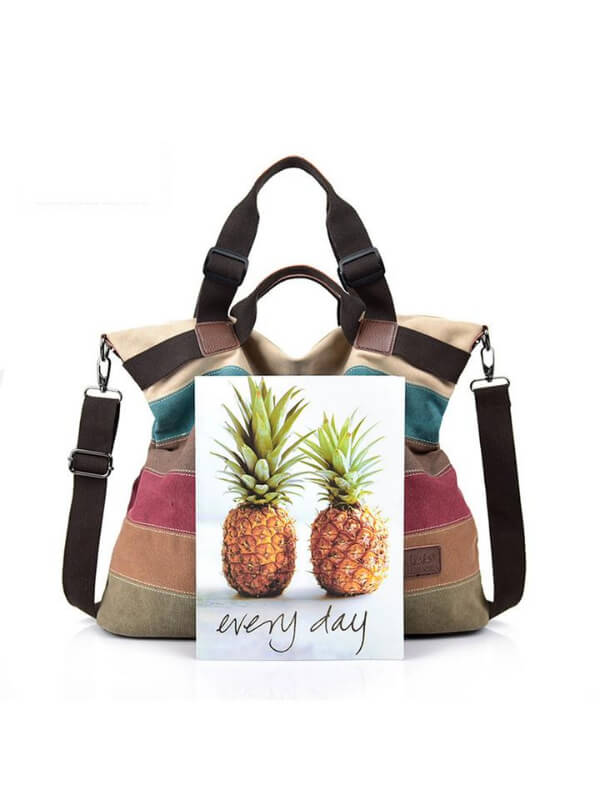 Women's Handbags Color Block Canvas Crossbody Bags