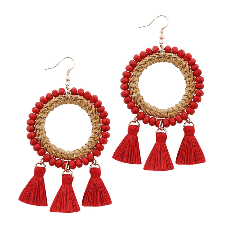 Female Bohemia Earrings Women Tassels Circle Drop Earrings