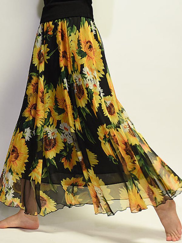 Women's Fashion Skirt Flowers Skirt