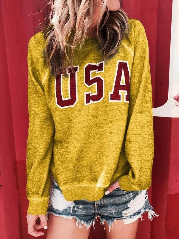 Women Plus size Cotton Letter Printed Hoodie - CHALIER