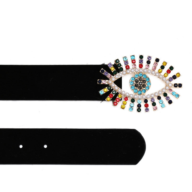 Women Design Dress Belt Fashion Eyes Colorful Metal Belt