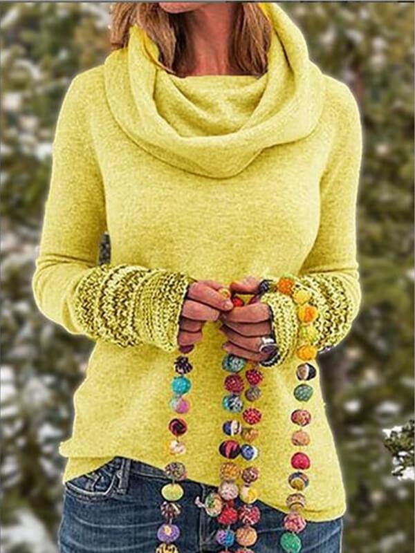 Women Cowl Neck Sleeve Printed Plus Size Shirt - CHALIER