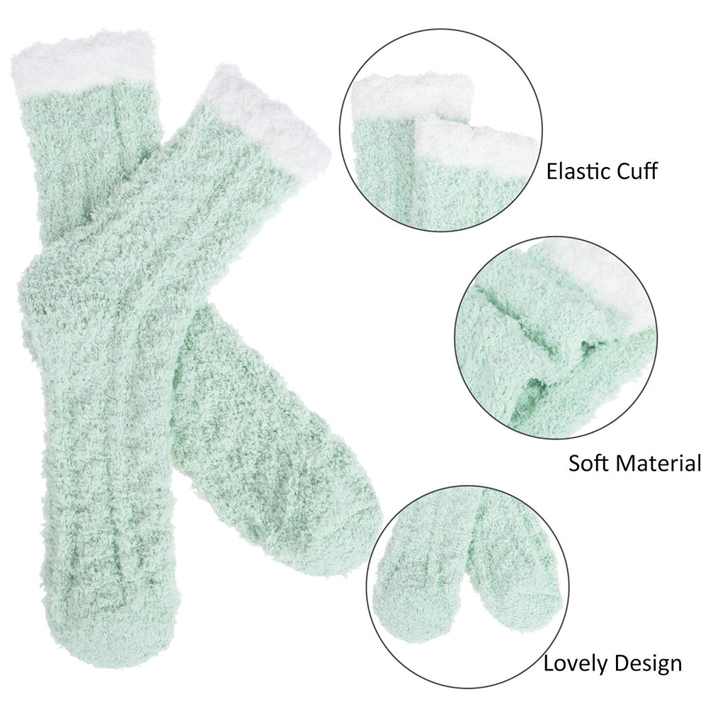 Womens Fuzzy Christmas Socks Winter Cozy Fluffy Soft Slipper Socks Gifts 6 Pairs