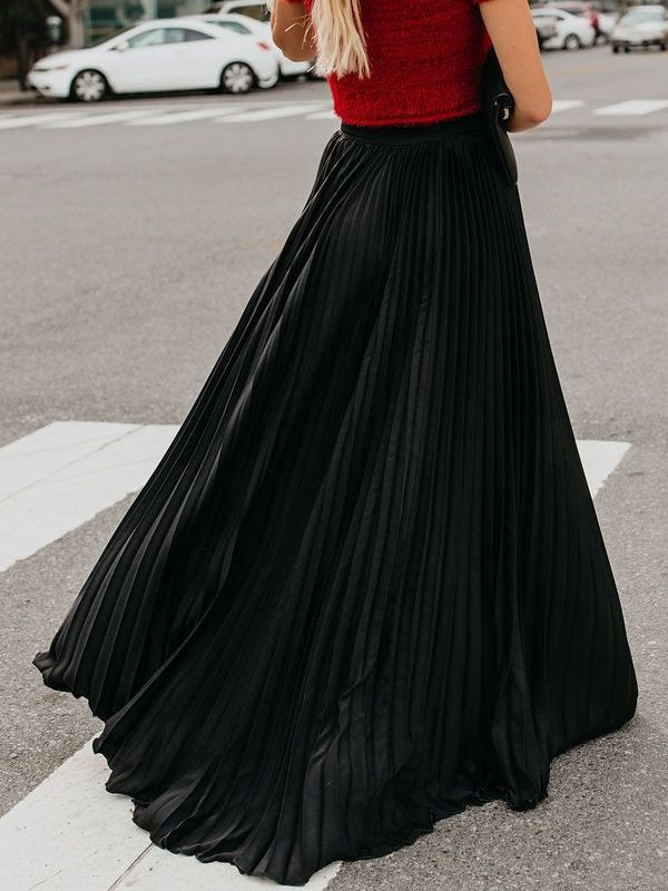 Women's Pleated Skirt Retro Fashion Skirt