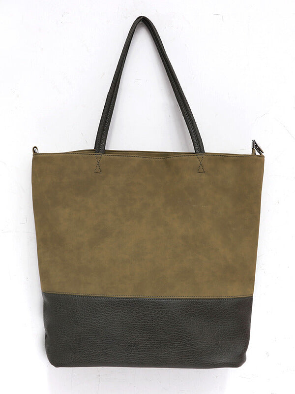 Women's Solid Color Block PU Leather HandBag