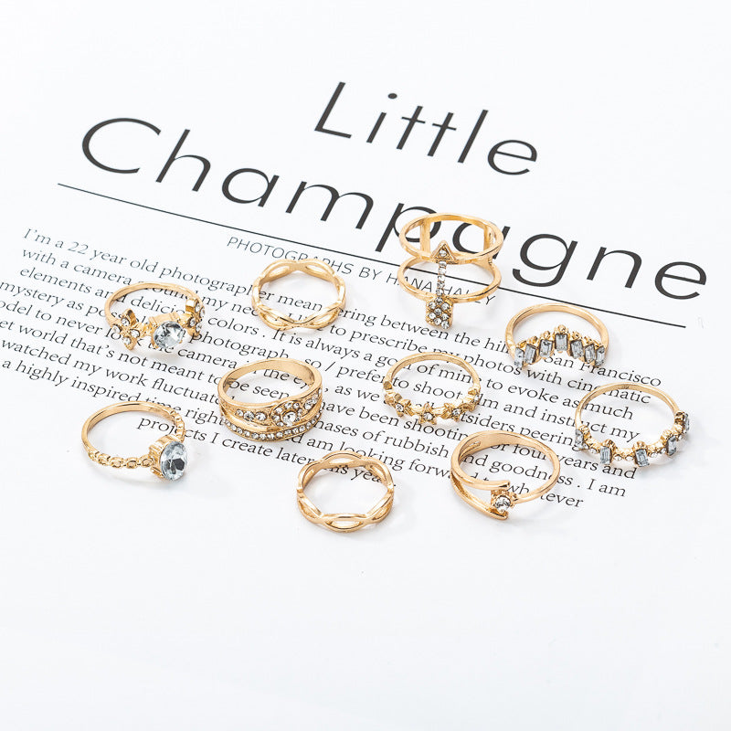 Female Design Hot Rings Gold Fashionable Jewelry Set