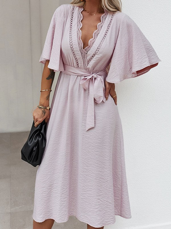 Women's Fashion Dress Hot V Neck Skirt