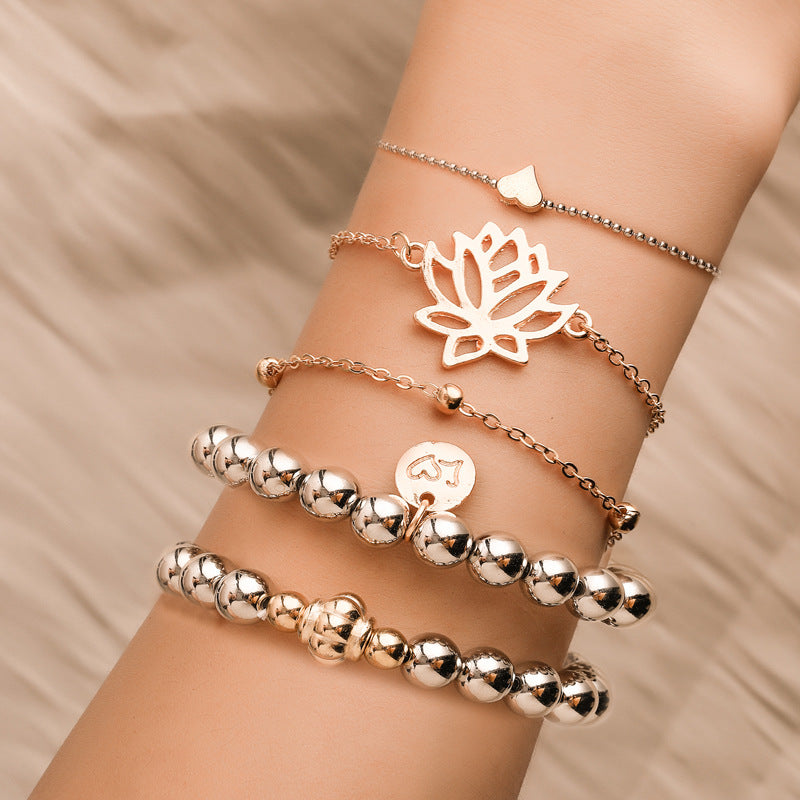 Female Bohemia Bracelets Women Gold Hot Jewelry Set